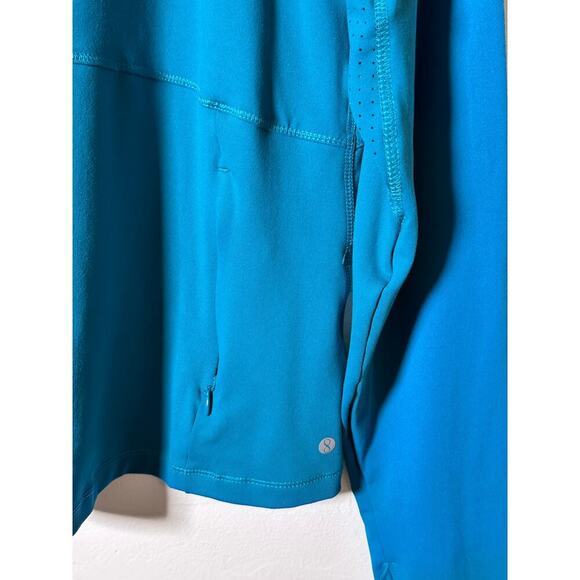 Layer 8 Blue Qwick Dry Long Sleeves Athletic 1/4 Zip Pullover Sweatshirt Size XL - Picture 8 of 8